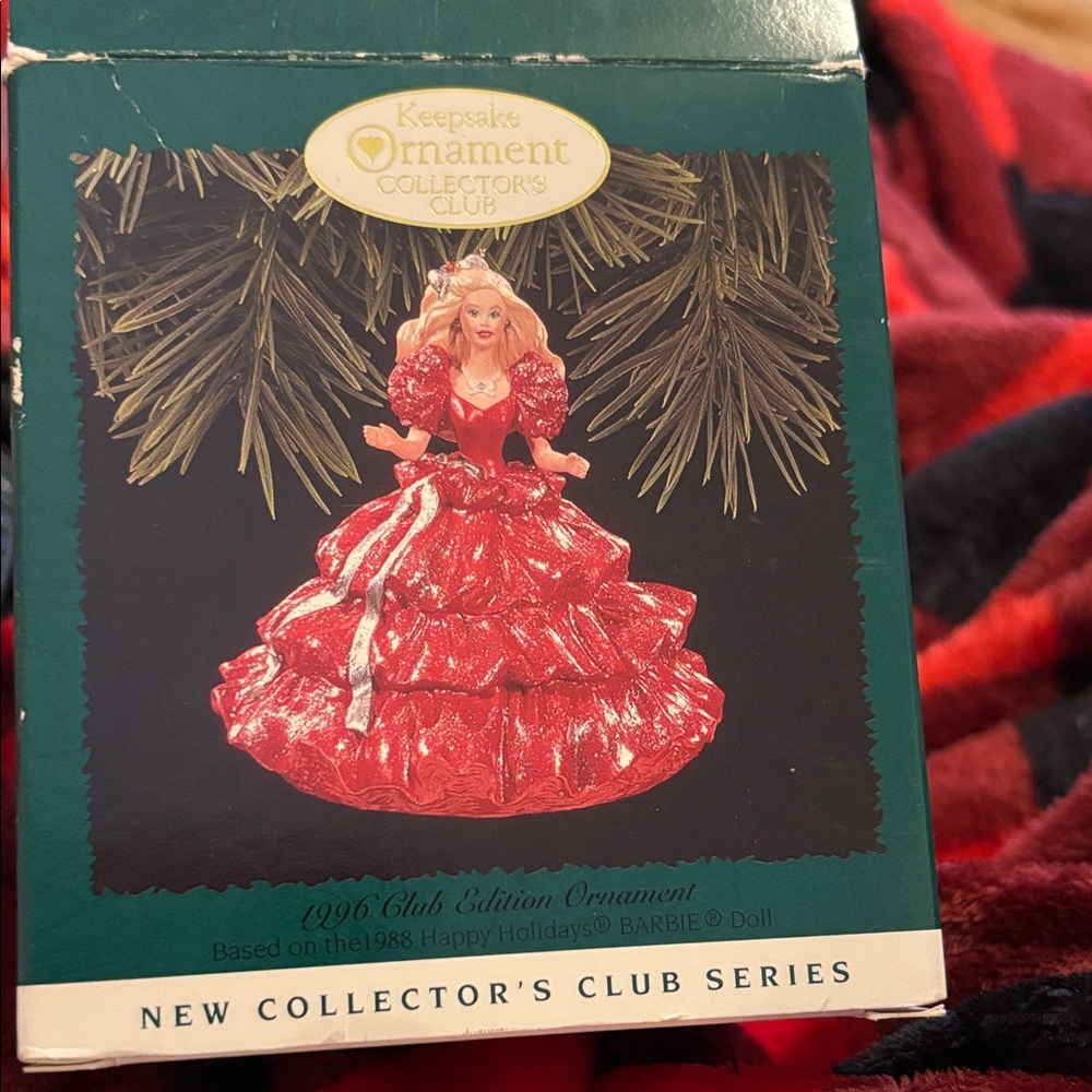 Hallmark Keepsake Barbie Ornament - Sparkling Red and White